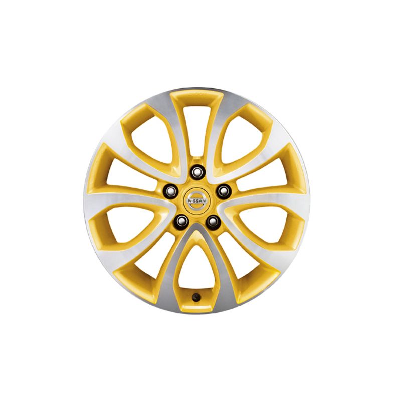 Nissan Juke (F15E) Yellow Alloy Wheel, Diamond Cut 17" With Centre Cap