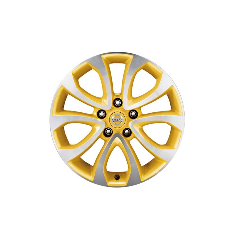 Nissan Juke (F15E) Yellow Alloy Wheel, Diamond Cut 17" With Centre Cap