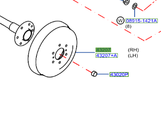 Genuine Nissan Navara Rear Disc / Drum Set