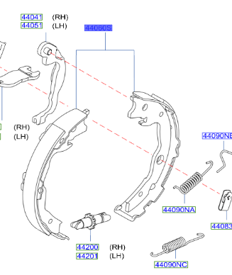 Genuine Nissan Qashqai Rear Brake Pad / Shoe Set